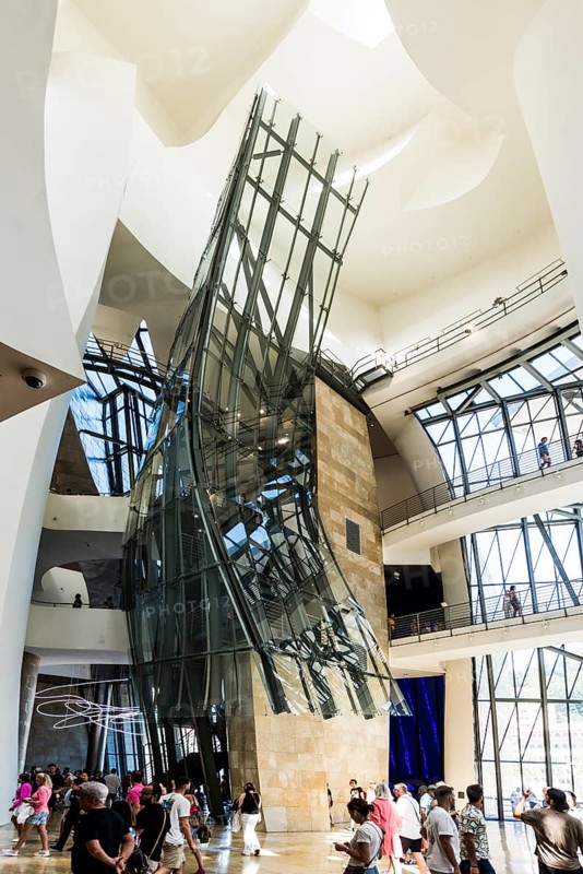 Guggenheim Museum, architect Frank Gehry, entrance hall, interior view, Bilbao, Basque Country, Spain