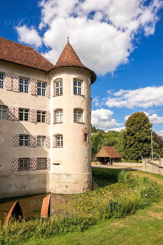 Das Wasserschloss in Glatt, Germany, Dorf Glatt, Burg, palace gardens, Sulz, Neckar, Studio, Baden-Württemberg, Federal Republic of Germany