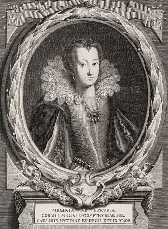 Virginia de' Medici, 1568 – 1615, an Italian princess, Duchess of Modena and Reggio
