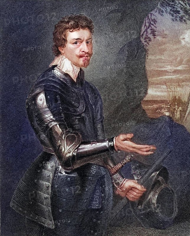 Thomas Wentworth 1st Earl of Strafford, 1593-1641, Baron of Raby, also known as Sir Thomas Wentworth, Baron of Newmarch and Oversley. English statesman From the book Lodges British Portraits, London 1823, Historic, digitally restored reproduction from a 19th century original, Record date not stated