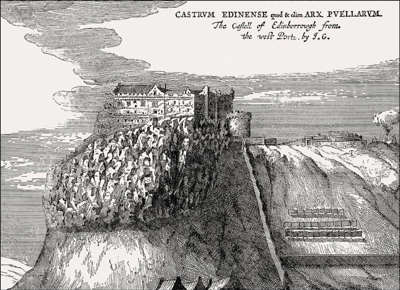 Edinburgh Castle from the south-west in 1647, Scotland, United Kingdom