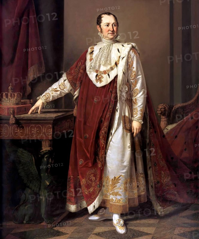 Maximilian I Joseph or Max Joseph, 1756 - 1825, King of Bavaria, Count Palatine of the Rhine, Duke of Juelich and Berg and Elector of the Holy Roman Empire, digitally edited according to a painting by Moritz Kellerhoven
