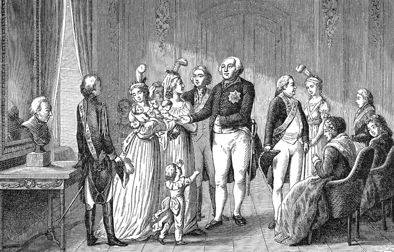 The royal couple Frederick William III, 1770 - 1840, king of Prussia and Louise of Mecklenburg-Strelitz, 1776 - 1810, with family, 1796