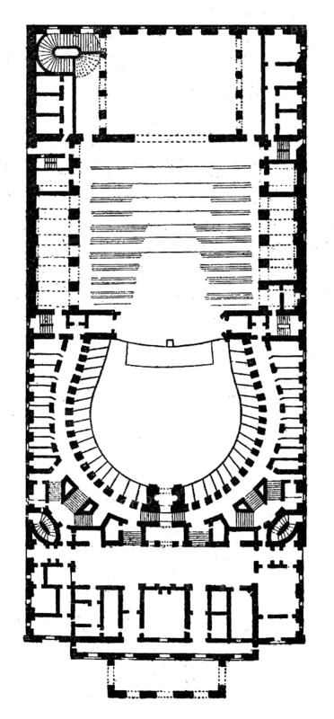 Ground plan of La Scala, Teatro alla Scala, Milan, Italy, 1860s