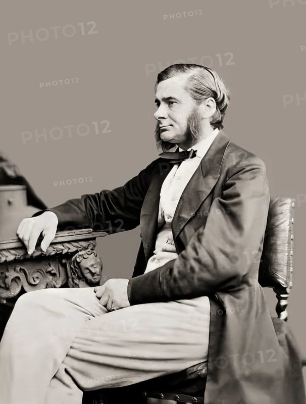 Thomas Henry Huxley, 1825 – 1895, English biologist and anthropologist, specialized in comparative anatomy, digitally edited according to a photography by Ernest Edwards