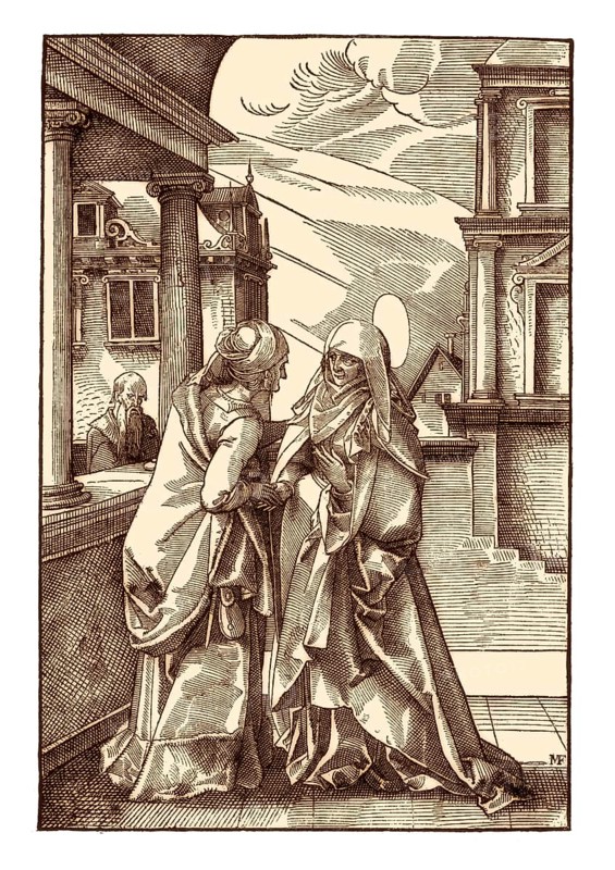 Welcome to Mary by Elizabeth, Tobias Stimmer, 16th century, facsimile of the 19th century