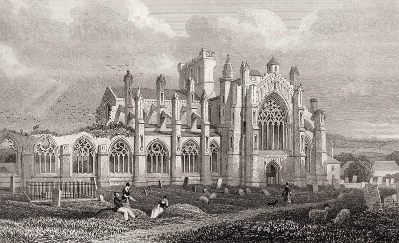 Melrose Abbey, Edinburgh, Scotland, 19th century, from Modern Athens by Th. H. Shepherd