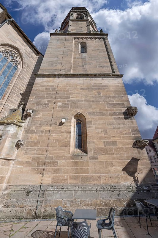Tower of the Gothic St Andrew's Church, Weißenburg, Middle Franconia, Bavaria, Germany