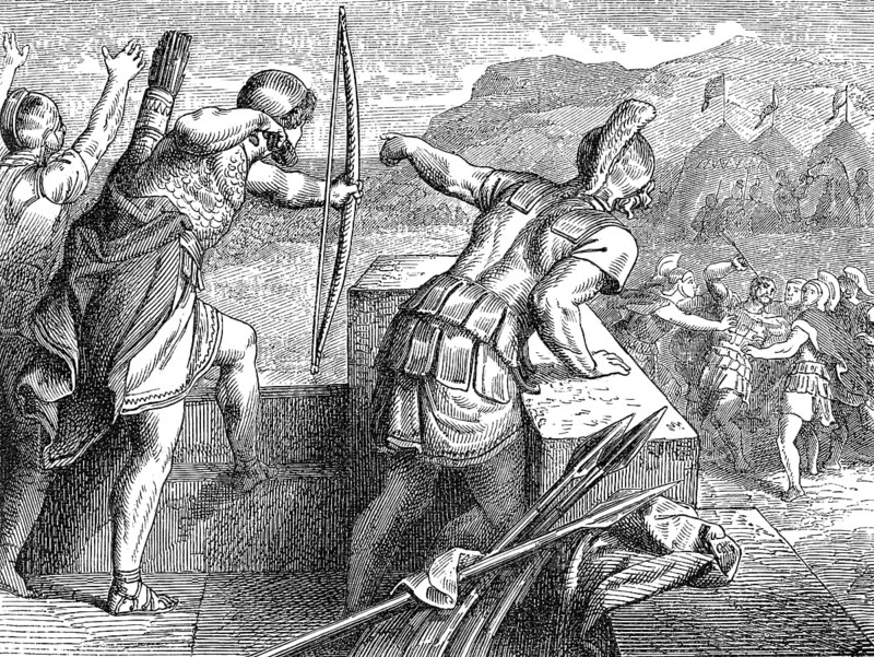The city Methoni was besieged by the Macedonian King Philip II in 355/354 BC who lost his eye with an arrow