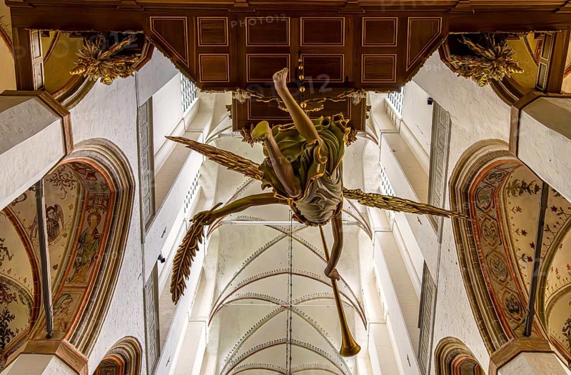 Interior photo, St Mary's Church in the old town of Stralsund, Mecklenburg-Western Pomerania, Germany