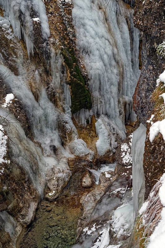 Gießenbachklamm, winter, icy, Kiefersfelden, Upper Bavaria, Bavaria, Germany