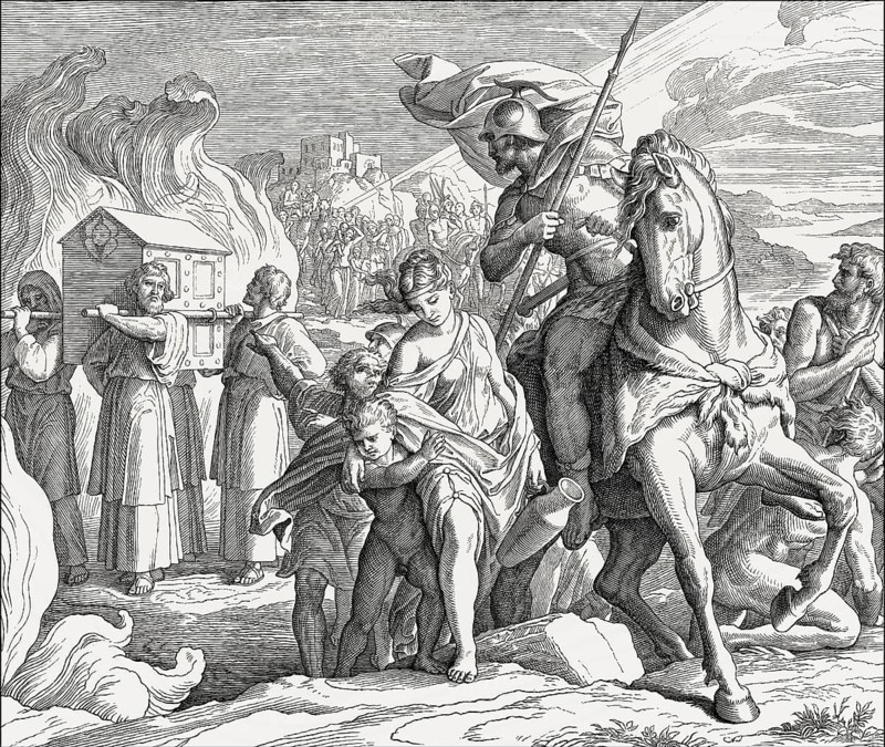 Crossing the Jordan, Old Testament, by Julius Schnorr von Carolsfeld, 1860