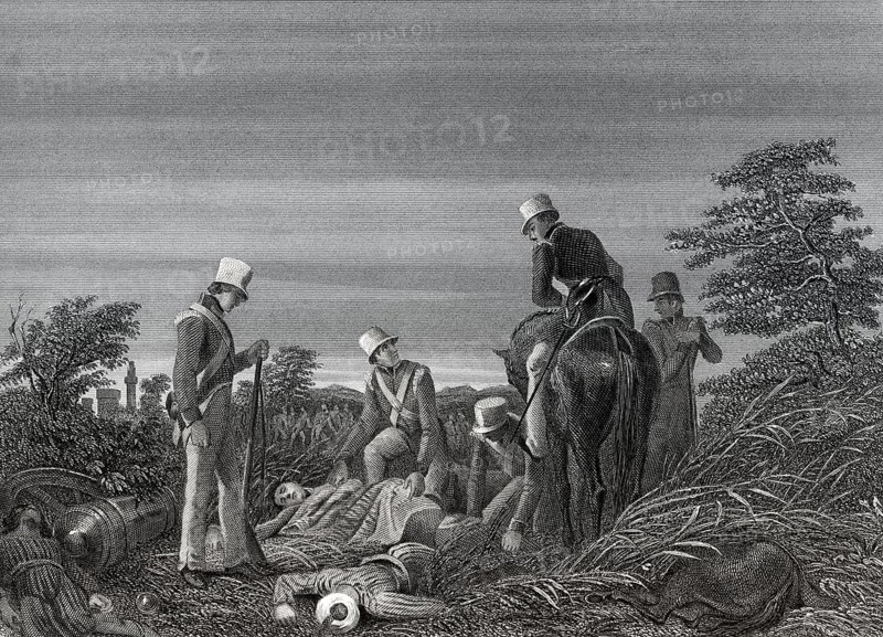 Tote britische Soldaten nach der Schlacht von Chillianwala, Zweiter Anglo-Sikh-Krieg, 13. Januar 1849