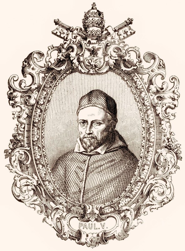 Pope Paul V, 17 September 1550 – 28 January 1621, was Pope from 16 May 1605 to his death