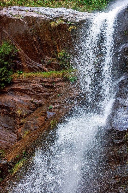 Waterfall with water splashing over rocks in the state of Minas Gerais, Brazil, Minas Gerais, Brazil