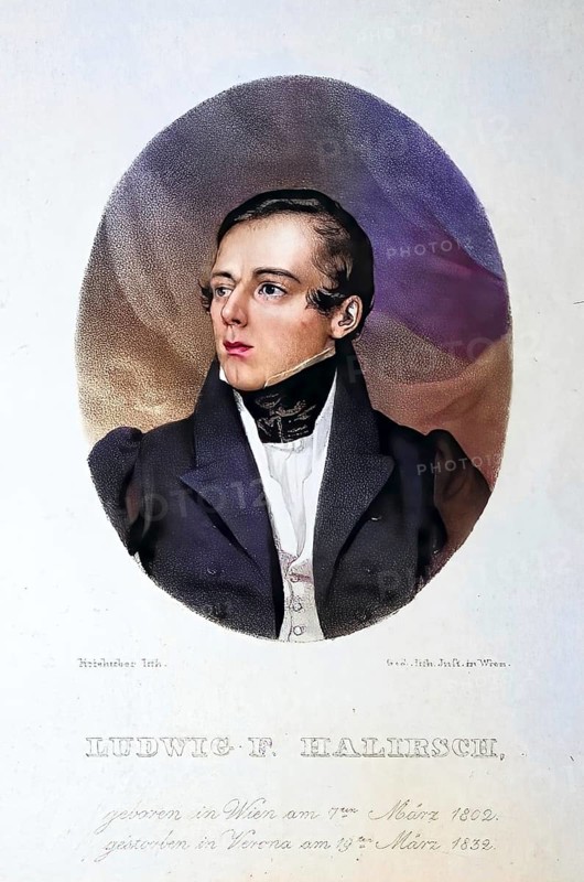 Ludwig Halirsch as Friedrich Ludwig Halirsch (born 7 March 1802 in Vienna: died 19 March 1832 in Verona) was an Austrian poet and civil servant, Historical, digitally restored reproduction from a 19th century original, Record date not stated