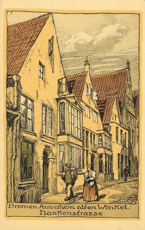 Historical postcard around 1900, Bremen, Germany, reproduction of a postcard, historical