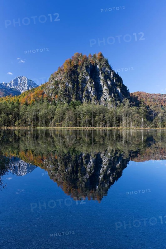 Autumn mood at lake Almsee, Grünau, Austria, Totes Gebirge