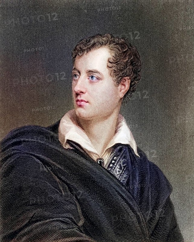 George Gordon, Lord Byron (1788-1824), English Romantic poet of Scottish descent. Engraving from The World's Great Men (London, ca. 1870), Historical, digitally restored reproduction from a 19th century original, Record date not stated