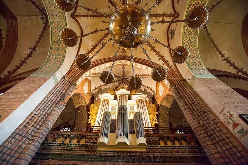 The organ of the Schleswig Cathedral, Schleswig, Schleswig-Holstein, Germany
