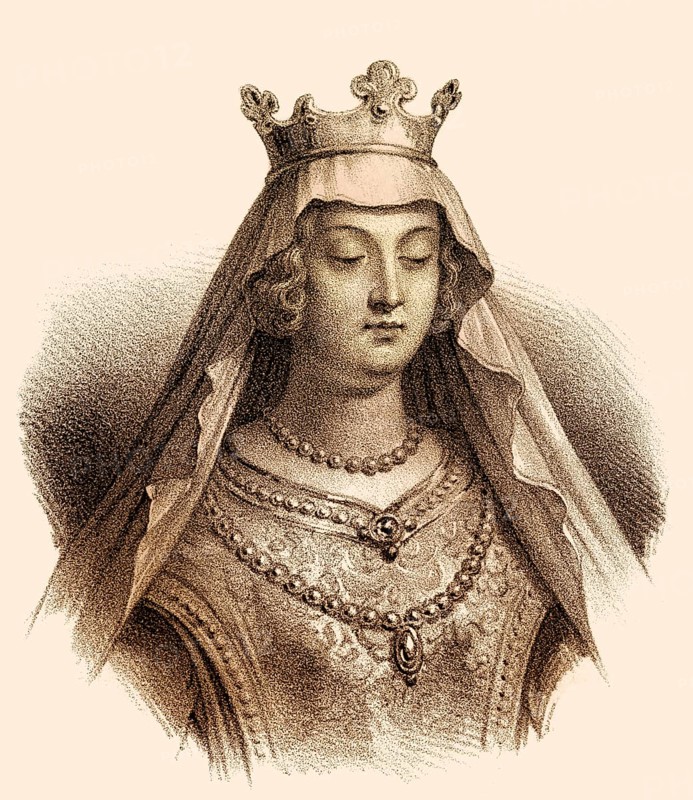 Saint Clotilde, 475-545, also known as Clothilde, Clotilda, Clotild, Rotilde, Chrodechildis, Chlodechildis, the second wife of the Frankish king Clovis I, princess kingdom of Burgundy