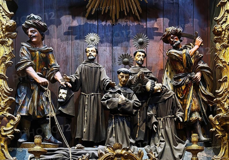 Sacred artwork, The Glorious Martyrs of Morocco, São Francisco Church, St. Francis Church, Talha Dourada, UNESCO World Heritage Site, Poto, Portugal