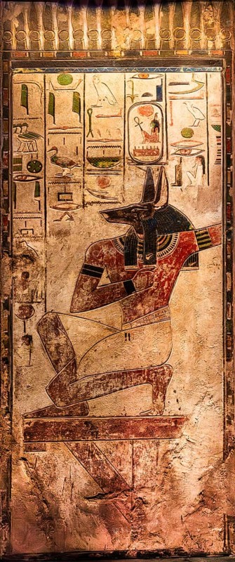 Reproduction of the tomb of Ramses II's father, Seti I, from the exhibition: Ramses the Great and the Gold of the Pharaohs, Cologne, North Rhine-Westphalia, Germany