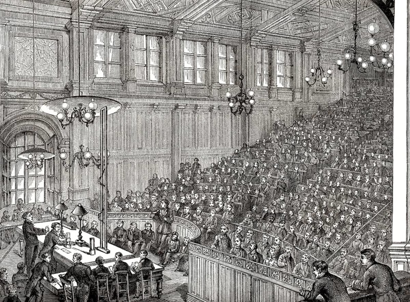 Eine Unterrichtsstunde am Conservatoire National des Arts et Métiers, Nationales Konservatorium für Kunst und Handwerk, eine französische Eliteschule, Paris, Frankreich, 19.