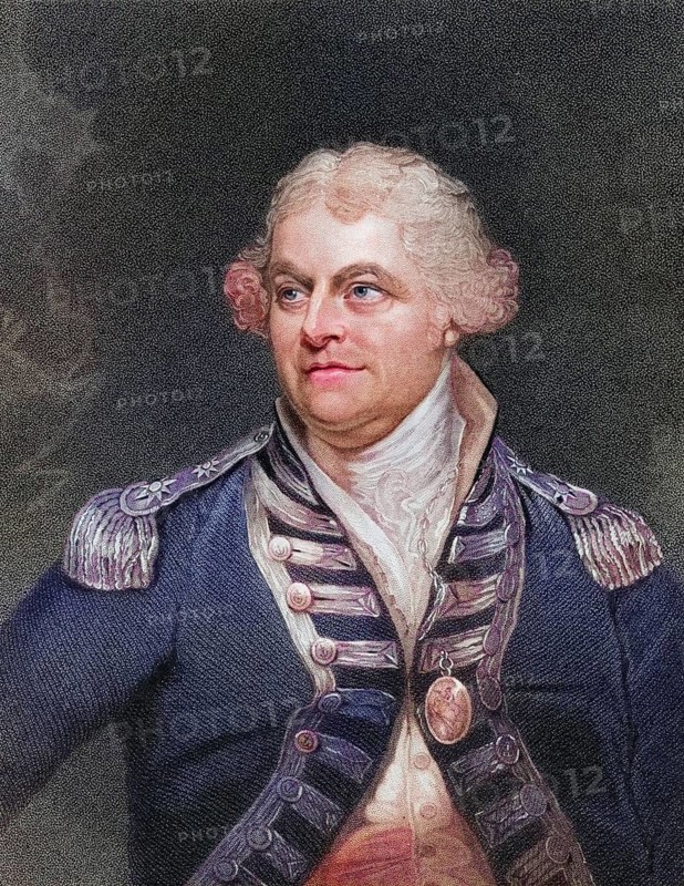 Alan Gardner 1st Baron Gardner 1742 to 1809 English Admiral, Historical, digitally restored reproduction from a 19th century original, Record date not stated