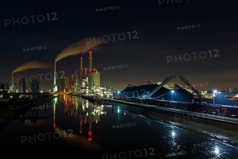 GKM, Großkraftwerk Mannheim AG, hard coal-fired power plant, energy, electricity, night shot, plant, technology, Mannheim harbour, Mannheim, Baden-Würrttemberg, Federal Republic of Germany