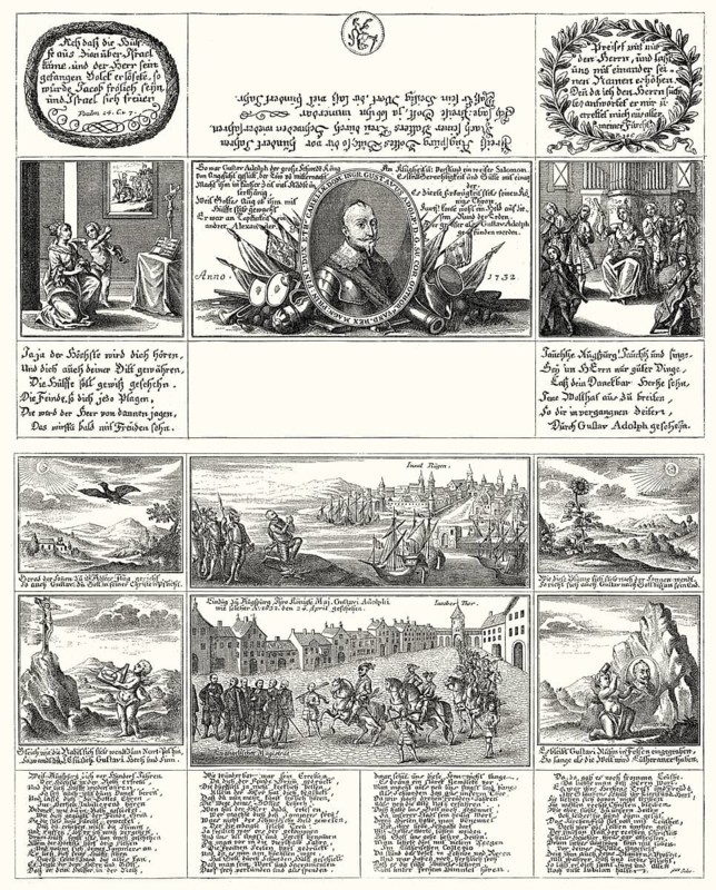 Envelope to the siege of Augsburg in 1632 by Gustav II Adolf, King of Sweden during the Thirty Years' War