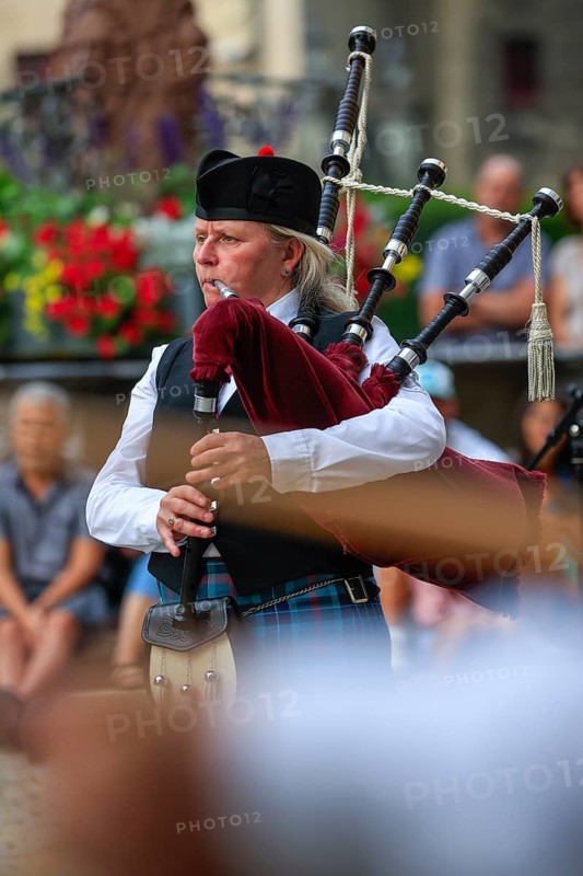 Bagpipe orchestra, Pipe concert, Sigmaringen, Baden-Württemberg, Germany