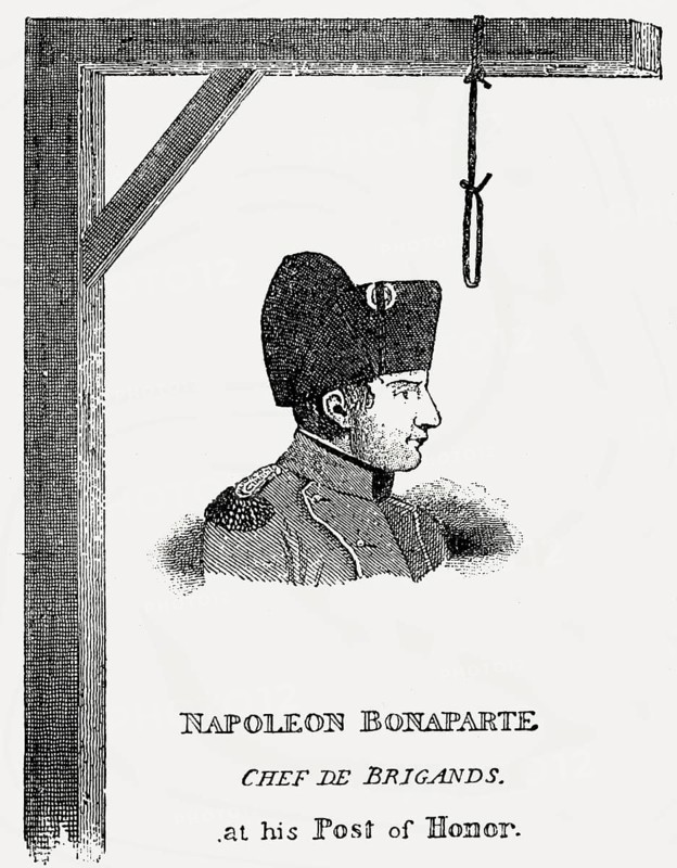 English Caricature, Napoléon Bonaparte as a Bandit chief on the gallows