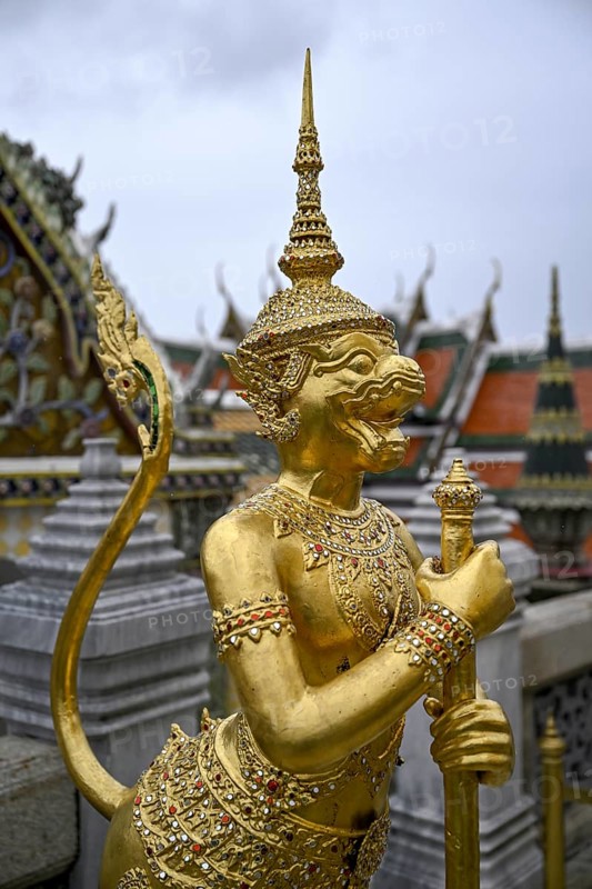 Statue in Wat Phra Kaew, Temple of the Emerald Buddha, Bangkok, Thailand