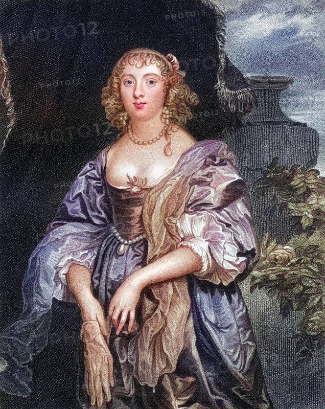 Anne Carre, Countess of Bedford, 1620-1684, woman of William Russell. From the book Lodge's British Portraits published in London 1823, Historic, digitally restored reproduction from a 19th century original, Record date not stated