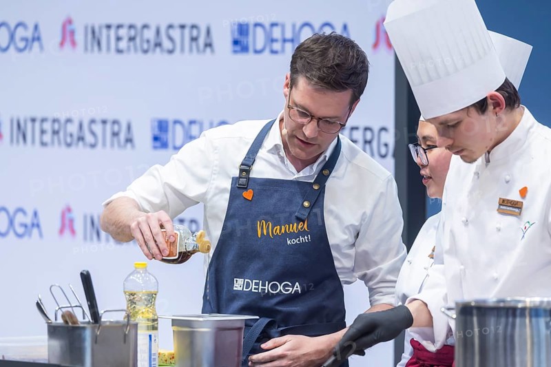 Manuel is cooking! at Intergastra in Stuttgart. DEHOGA Baden-Württemberg event with Manuel Hagel, the CDU's top candidate for the post of Minister-President. Baden-Württemberg will elect a new state parliament on March 5, 2026. INTERGASTRA, leading trade fair for the hotel and catering industry. Stuttgart, Baden-Württemberg, Germany