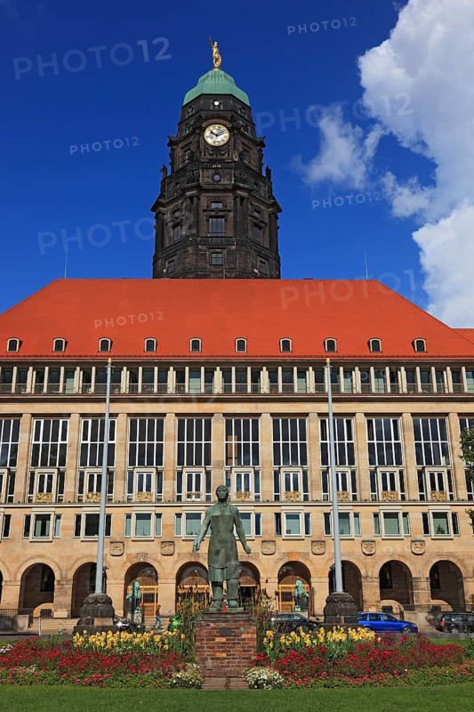 The New Town Hall in Dresden, Saxony, Germany