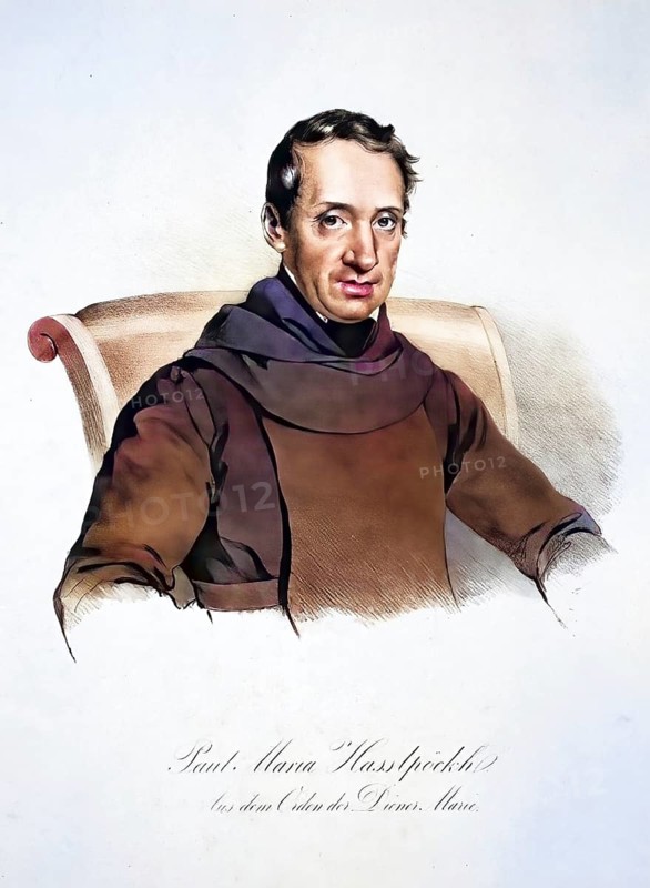 Paul Maria Hasslpöckh (1789-1846), Servite priest in Vienna, Historical, digitally restored reproduction from a 19th century original, Record date not stated
