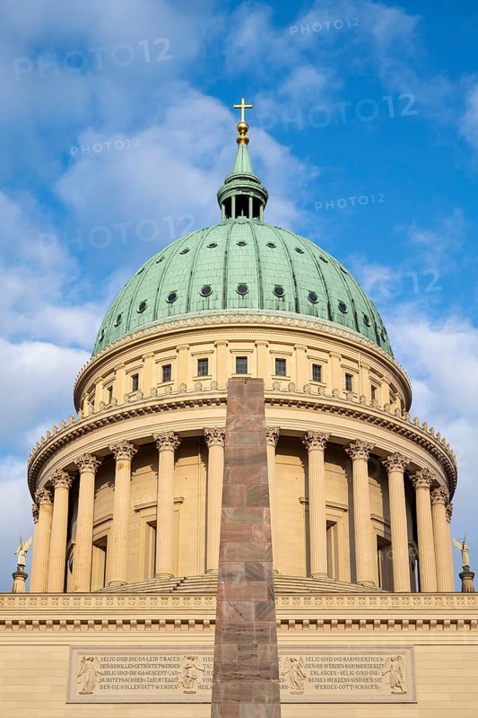 Obelisk in front of the Church of St Nikolai, Nikolaikirche, Alter Markt, Potsdam, Brandenburg, Germany