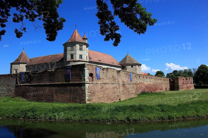 Fogarash Fortress, Cetatea Fagarasului, a historical monument, construction began in 1310, in the city of Fagaras, the fortress is now home to the Museum of the Fagaras Land, Brasov District, Transylvania, Romania