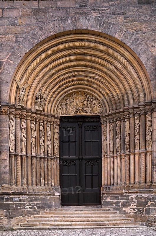 Prince's portal, main portal, Bamberg Cathedral of St Peter and St George, Bamberg, Upper Franconia, Bavaria, Germany