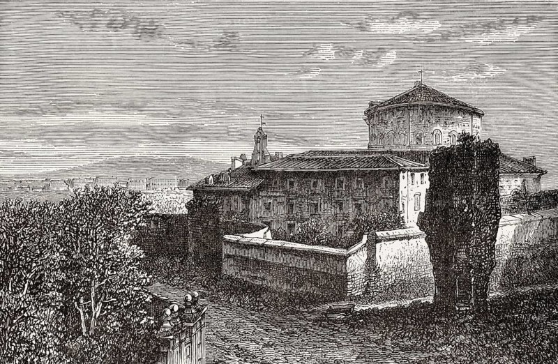 The Basilica of St. Stephen in the Round, Celian Hill Rome, Italy, 19th Century