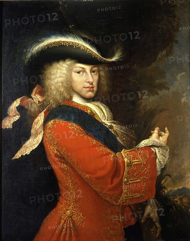 Philip V of Anjoum Felipe V, (19 December 1683 - 9 July 1746), Duke of Anjou, was King of Spain from 1700 to 1746 and also King of Sardinia and King of Sicily and Naples until 1713, digitally enhanced reproduction of a 19th century original, historical
