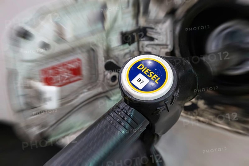 Close-up of refueling a car with diesel