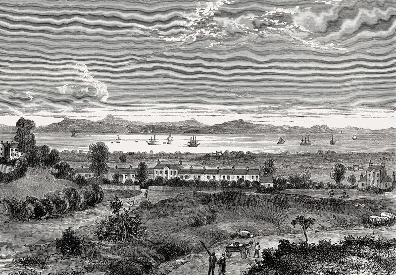 Picardy Village, Gayfield House and the Firth of Forth, Edinburgh, Scotland, 18th century