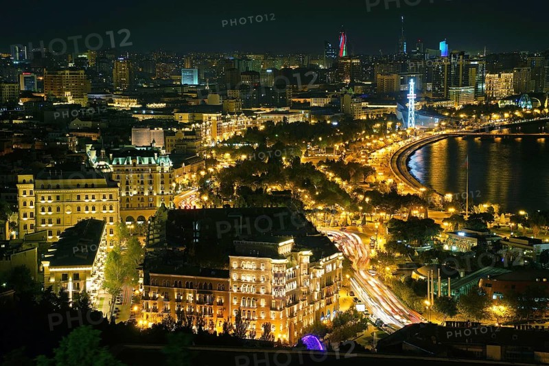 Azerbaijan, Baku, sunset, Europe, Asia