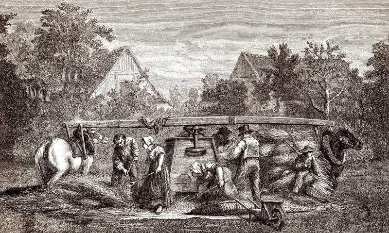 Alte Dreschmaschine, 19. Jahrhundert