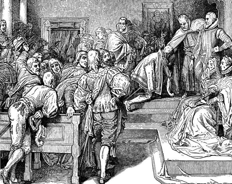 The voluntary retirement and abdication of Charles V, 1556, Der Verzicht von Karl V. auf den spanischen Thron und auf die Kaiserwürde am 23. August 1556