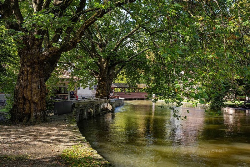 The Aachtopf, also known as the Aachquelle, a sight and tourist attraction in Hegau, is a karst spring where the Radolfzeller Aach rises and flows into western Lake Constance after 32 kilometres near Radolfzell. The water that emerges in the spring comes mainly from the Danube seepage 13.5 kilometres away near Immendingen in the district of Tuttlingen. Aach, district of Constance, Baden-Württemberg, Germany