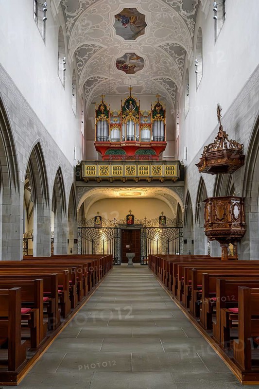 Interior view of Radolfzell Cathedral of Our Lady, Radolfzell am Lake Constance, Konstanz district, Baden-Württemberg, Germany
